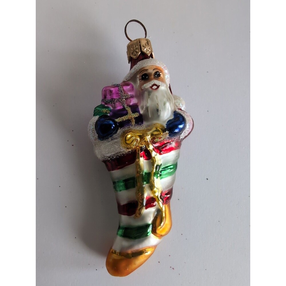 Put the Loot in the Boot Santa Stocking Christopher Radko Christmas Ornament